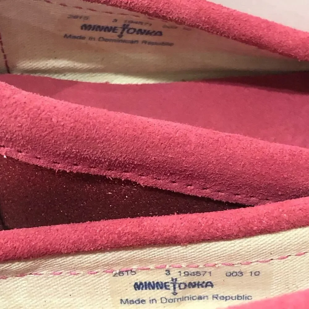 Minnetonka Hot Pink Glitter Moccasins Mocs 3